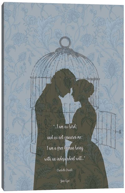 Jane Eyre - Feminist Quote - I'm No Bird Canvas Art Print - Jane Eyre