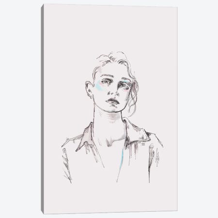 Line Drawing Portrait Of A Woman I Canvas Print #FPT108} by Fanitsa Petrou Canvas Print