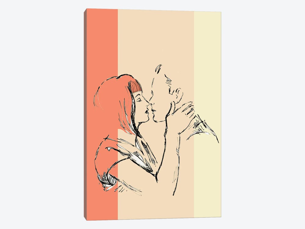 Lovers Kissing by Fanitsa Petrou 1-piece Canvas Art Print