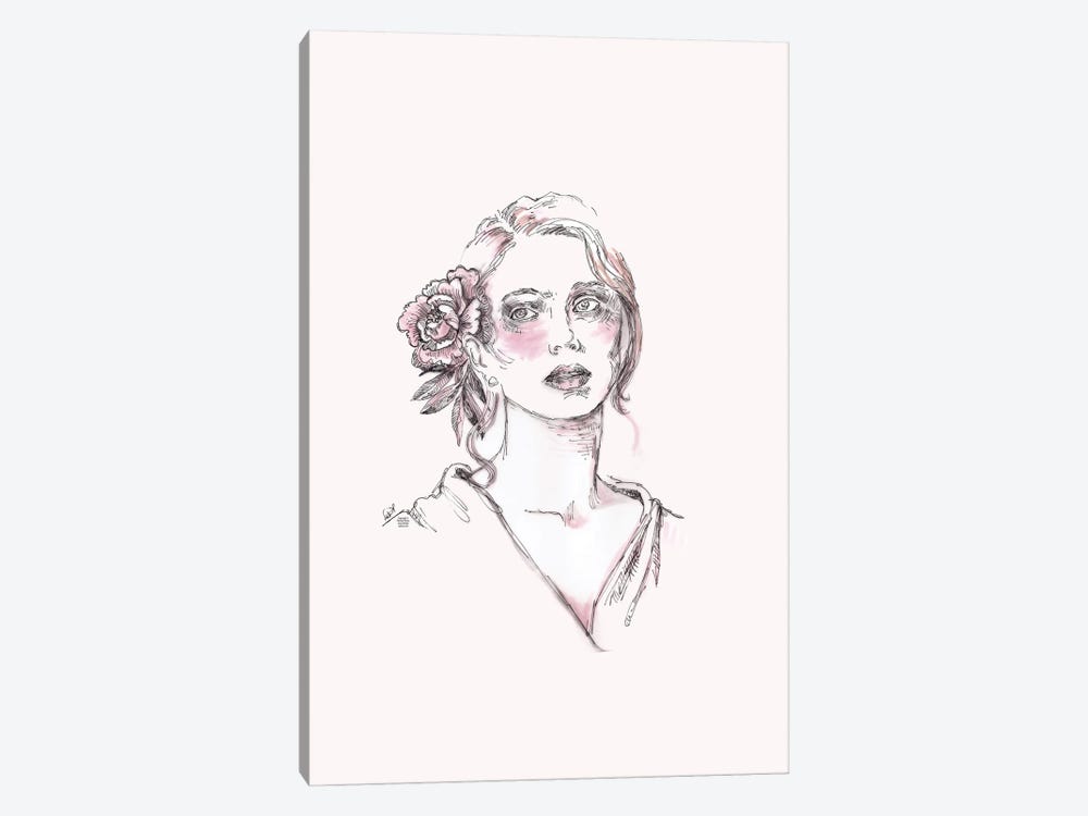 Line Drawing Portrait Of A Woman II by Fanitsa Petrou 1-piece Art Print
