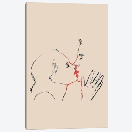 Red Kiss Canvas Print #FPT11} by Fanitsa Petrou Art Print