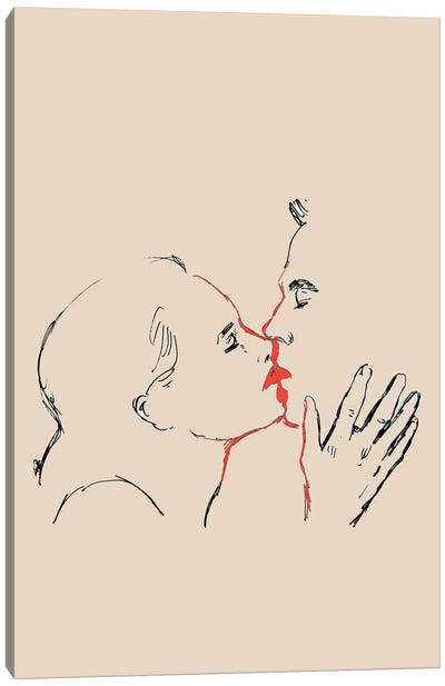 Red Kiss Canvas Art Print - Fanitsa Petrou