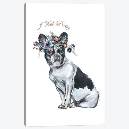 French Bulldog With Flower Crown Canvas Print #FPT121} by Fanitsa Petrou Canvas Art Print