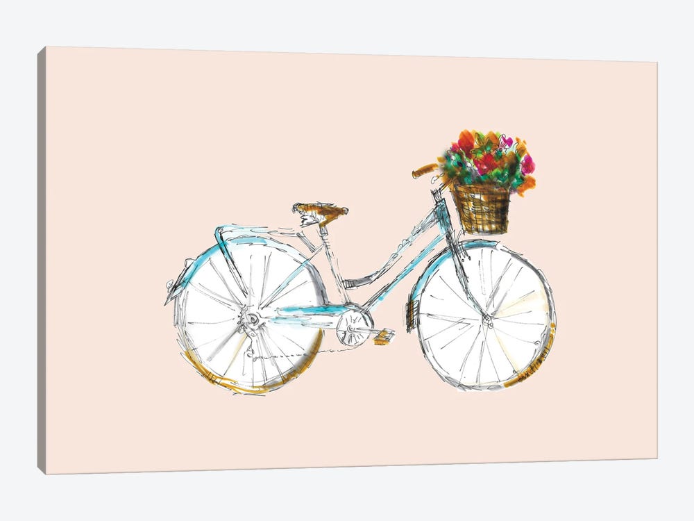 Bicycle With Basket by Fanitsa Petrou 1-piece Art Print