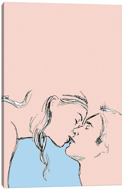 Kissing Canvas Art Print - Fanitsa Petrou