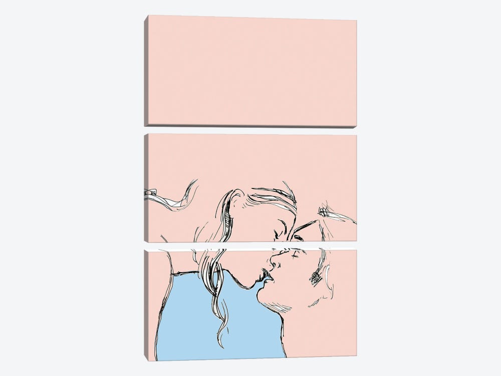 Kissing by Fanitsa Petrou 3-piece Art Print