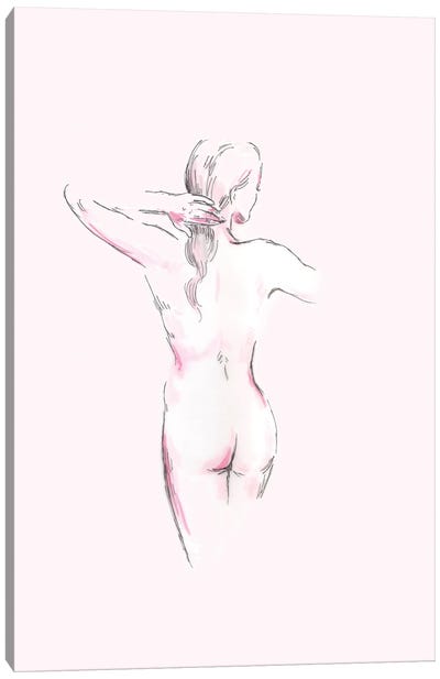 Nude Line Art Canvas Art Print - Subdued Nudes
