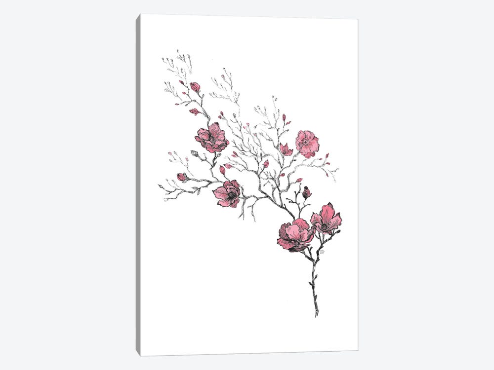 Japanese Style Flowers 1-piece Art Print