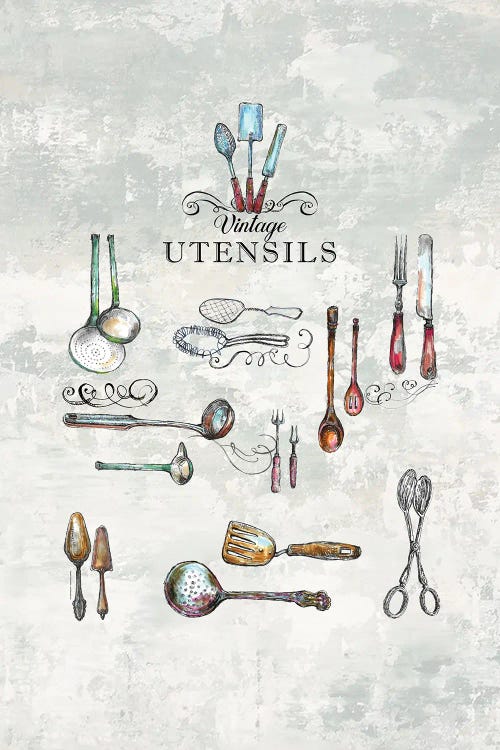 Vintage Utensils - Kitchen Wall Art