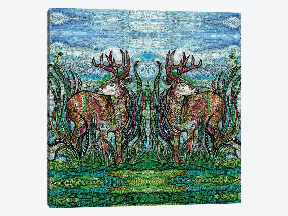 Deers In A Meadow by Fanitsa Petrou 1-piece Canvas Print