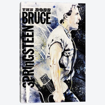 Bruce Springsteen Portrait Canvas Print #FPT154} by Fanitsa Petrou Canvas Art Print