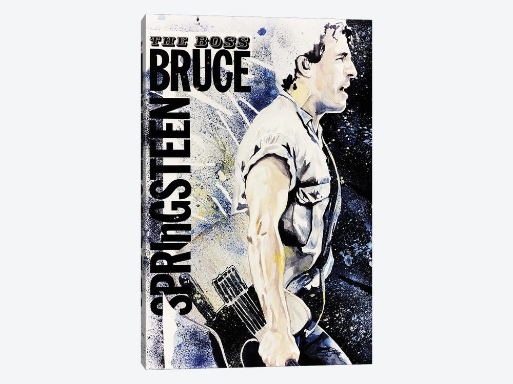 Bruce Springsteen Portrait by Fanitsa Petrou 1-piece Canvas Art