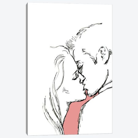 Kiss - Outline Canvas Print #FPT15} by Fanitsa Petrou Canvas Art