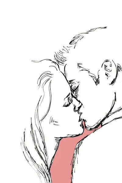 Romantic Bedroom (Couples): Kiss - Outline by Fanitsa Petrou