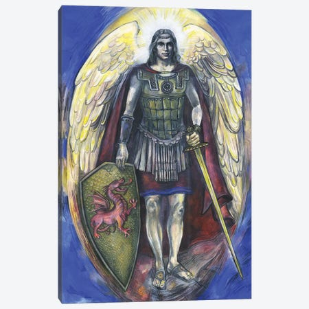 The Seven Archangels - Archangel Michael With Sword Canvas Print #FPT161} by Fanitsa Petrou Canvas Print