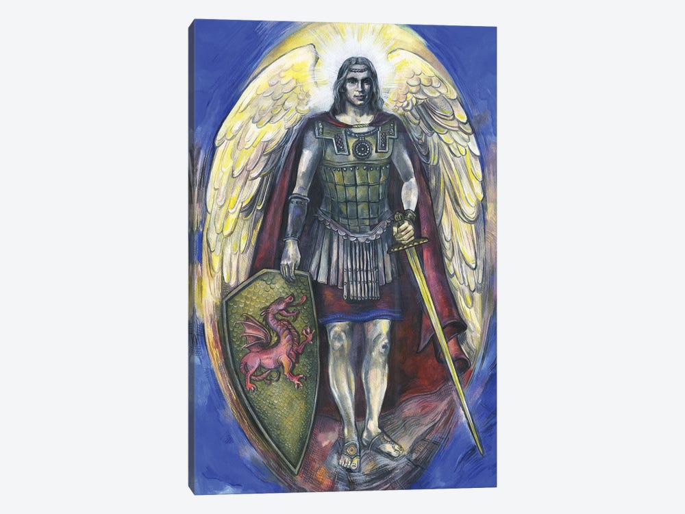 The Seven Archangels - Archangel Michael With Sword by Fanitsa Petrou 1-piece Canvas Art