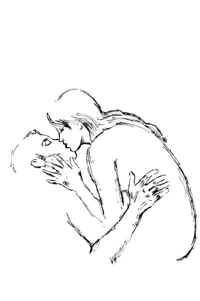 Kissed - Black And White by Fanitsa Petrou multi panel art