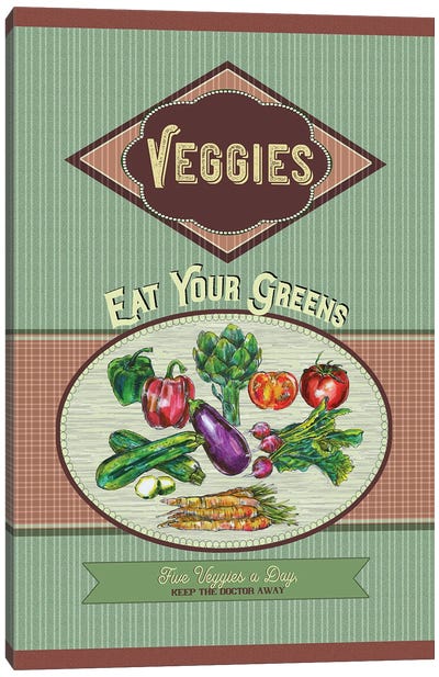 Eat Your Greens Canvas Art Print - Vegetable Art