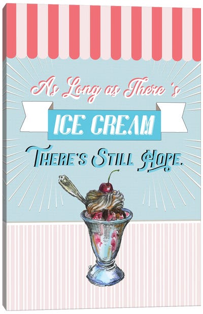 Kitchen Retro Poster - Ice Cream Canvas Art Print - Ice Cream & Popsicle Art