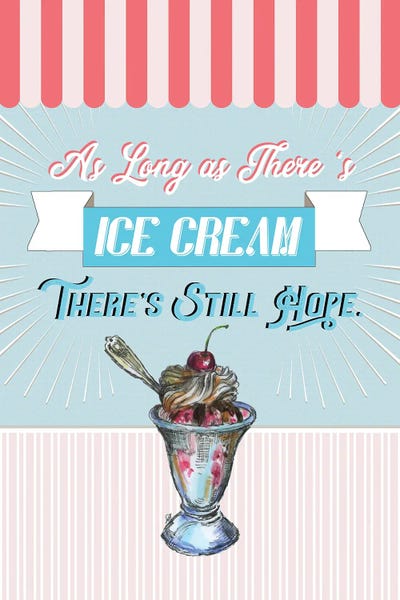 Fanitsa Petrou: Kitchen Retro Poster - Ice Cream by Fanitsa Petrou