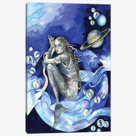 Blue Mermaid Canvas Print #FPT179} by Fanitsa Petrou Canvas Artwork