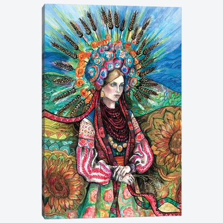 Ukrainian Flower Crown Canvas Print #FPT189} by Fanitsa Petrou Canvas Print