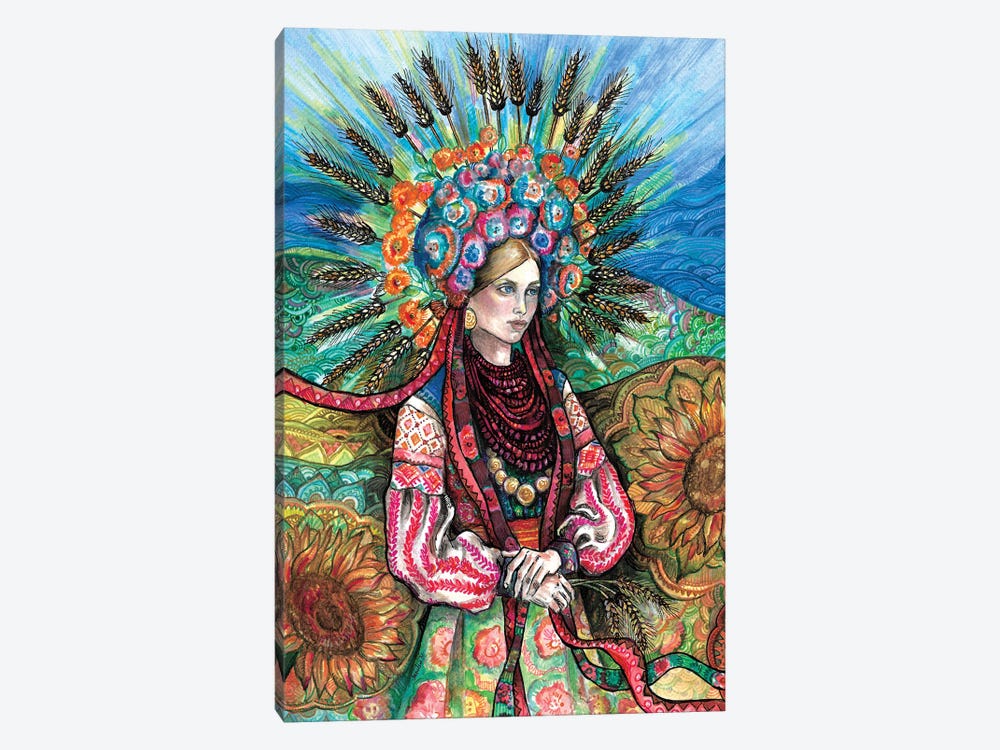 Ukrainian Flower Crown by Fanitsa Petrou 1-piece Canvas Art