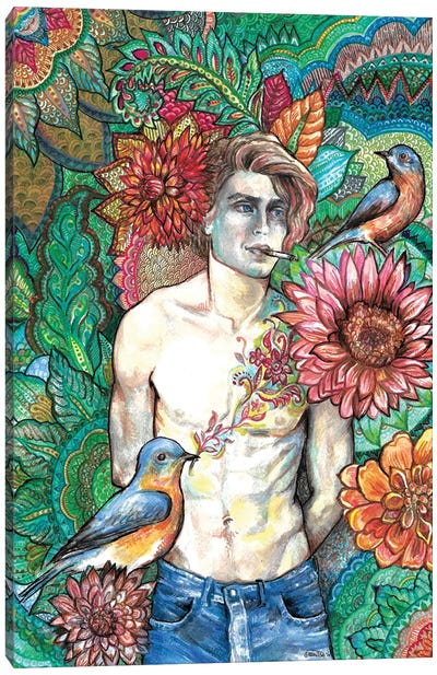 Flower Tattoo Canvas Art Print - Paisley Patterns