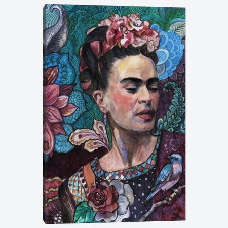 Frida - Birds And Flowers Canvas Print #FPT19} by Fanitsa Petrou Art Print