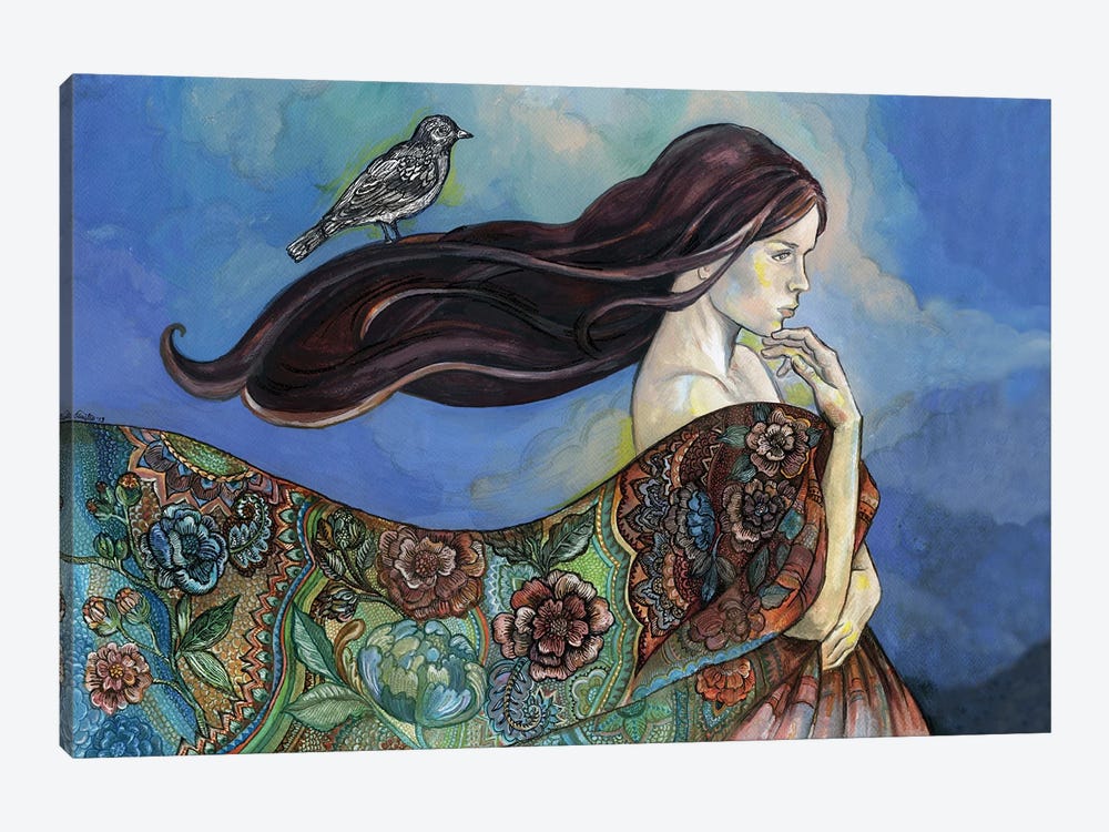 A Bird On Her Hair by Fanitsa Petrou 1-piece Art Print