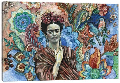 Frida - Sacred Garden Canvas Art Print - Paisley Patterns