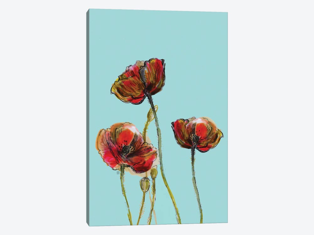 Red Poppies I by Fanitsa Petrou 1-piece Canvas Artwork