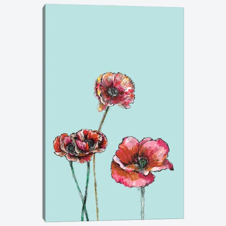 Red Poppies II Canvas Print #FPT217} by Fanitsa Petrou Canvas Artwork