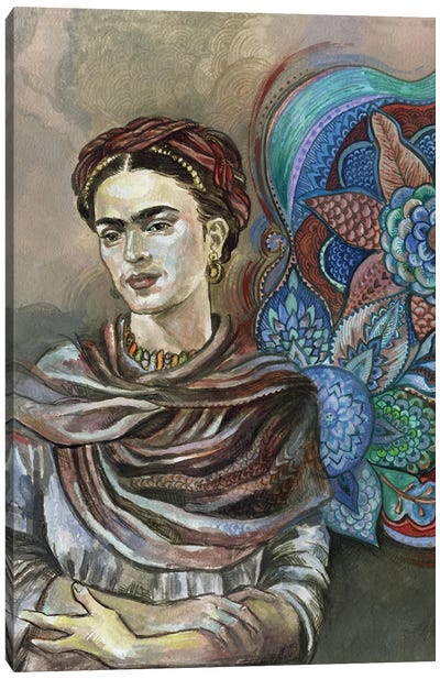 Frida Floral II Canvas Art Print - Latin Décor