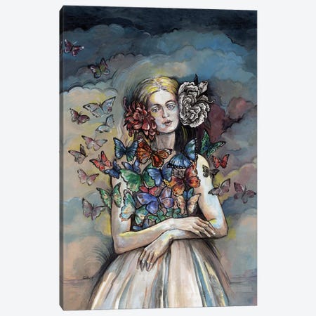 Butterfly Woman Canvas Print #FPT25} by Fanitsa Petrou Art Print