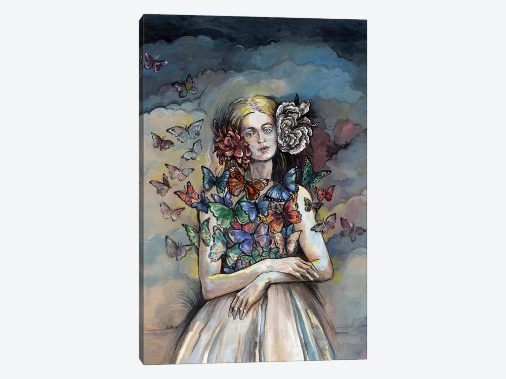 Butterfly Woman by Fanitsa Petrou 1-piece Canvas Print