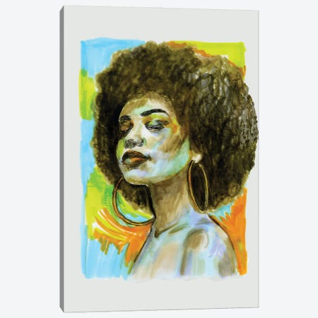 Afro Canvas Print #FPT264} by Fanitsa Petrou Art Print