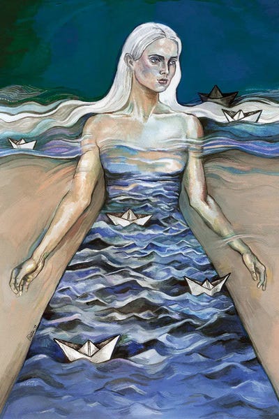 Surreal - Paper Boats by Fanitsa Petrou canvas print