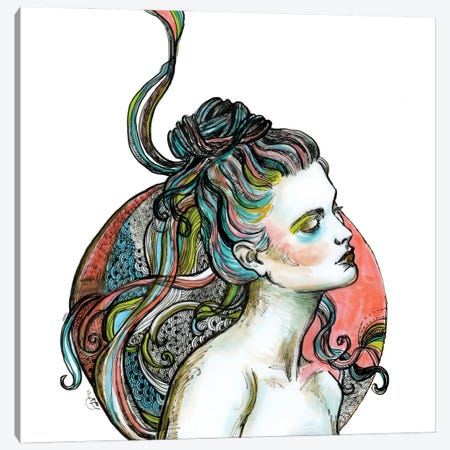 Upside Down Hair Canvas Print #FPT273} by Fanitsa Petrou Canvas Print
