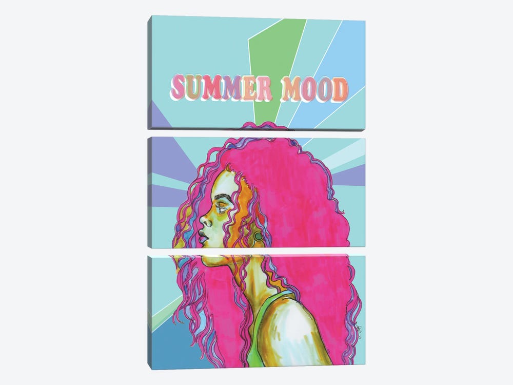 Summer Mood - Pink by Fanitsa Petrou 3-piece Canvas Art