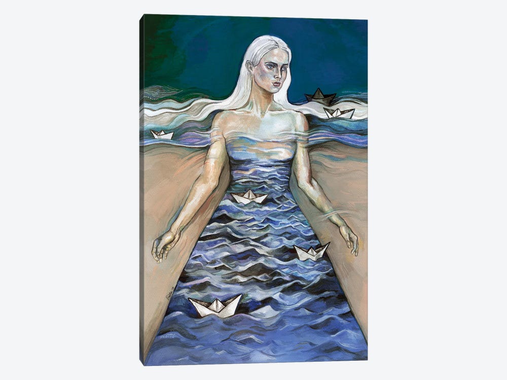 Surreal - Paper Boats by Fanitsa Petrou 1-piece Canvas Print