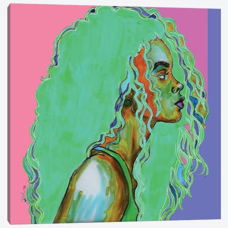 Neon Colored Hair Canvas Print #FPT281} by Fanitsa Petrou Canvas Art