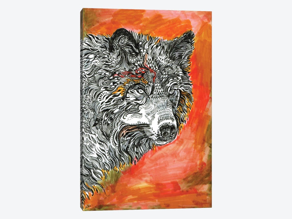 Red Wolf 1-piece Canvas Art Print