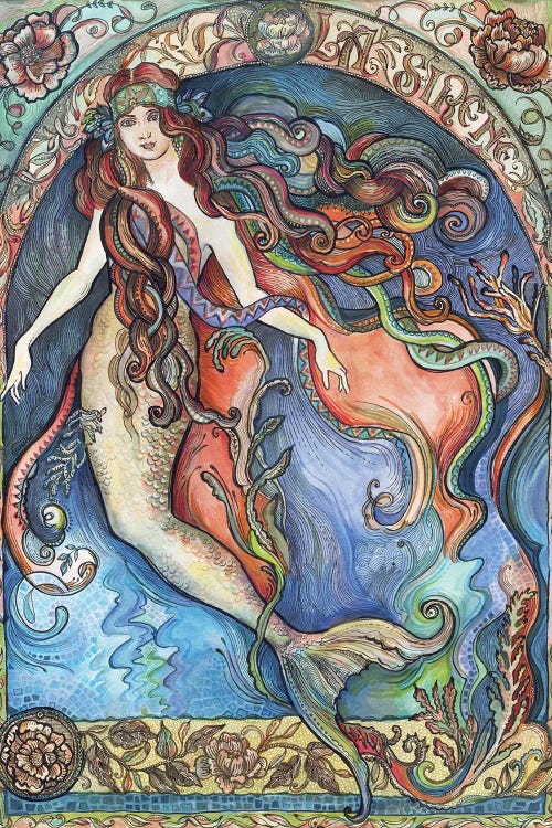 A Mermaid - La Sirène by Fanitsa Petrou wall art
