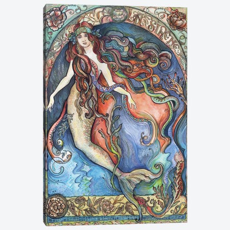 A Mermaid - La Sirène Canvas Print #FPT2} by Fanitsa Petrou Canvas Art