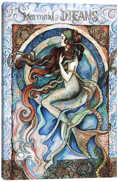 Mermaid Dreams Canvas Art Print - Mythical Creature Art