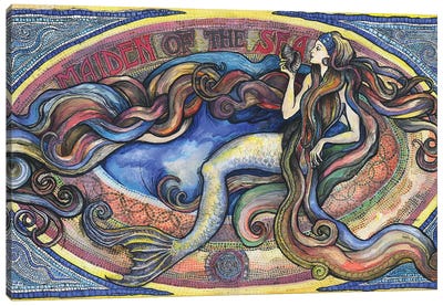 Maiden Of The Sea - Mermaid Art Canvas Art Print - Art Nouveau Redux