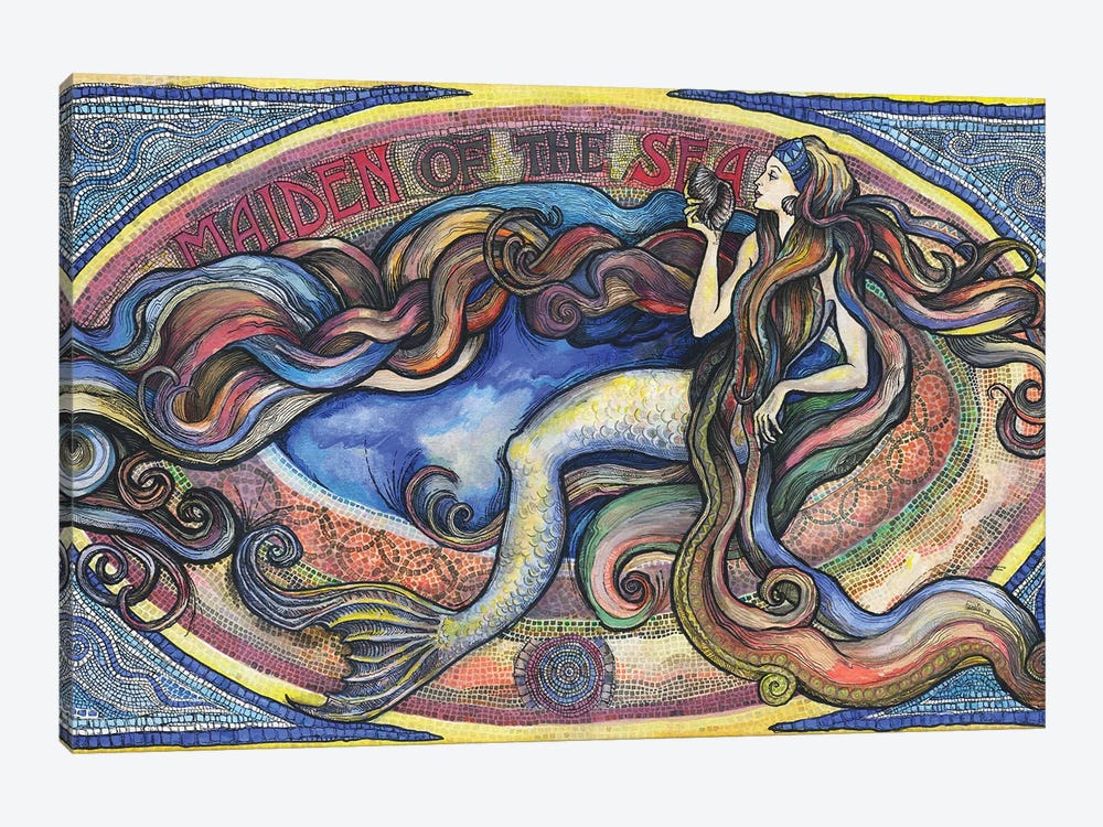Maiden Of The Sea - Mermaid Art by Fanitsa Petrou 1-piece Canvas Print