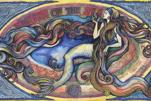 Art Nouveau Redux: Maiden Of The Sea - Mermaid Art by Fanitsa Petrou
