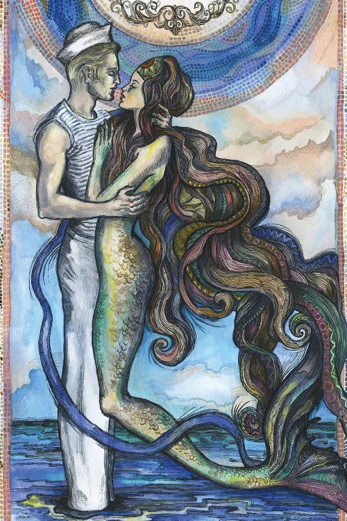 The Sailor And The Mermaid by Fanitsa Petrou wall art